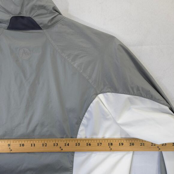 Marmot Jacket Womens L Gray White Colorblock Moisture Wicking Track Windbreaker - Picture 10 of 13